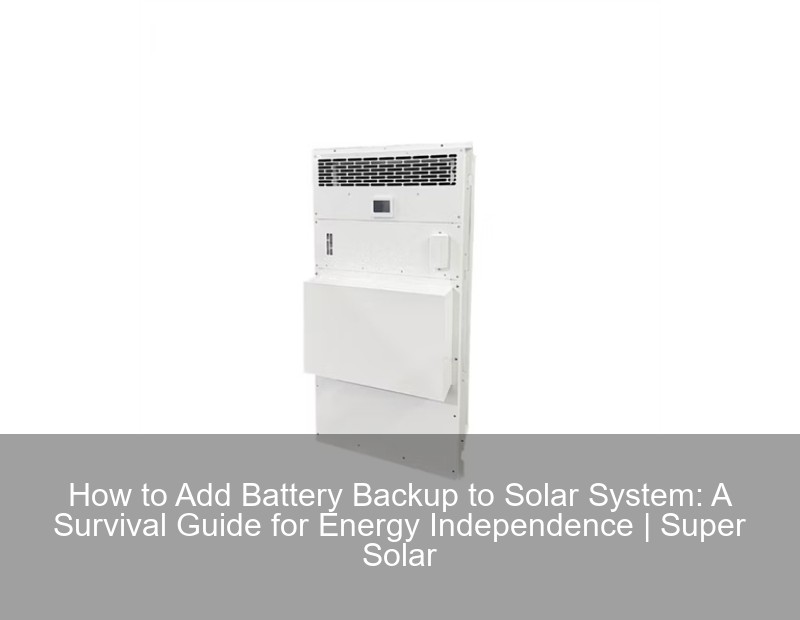 How to Add Battery Backup to Solar System: A Survival Guide for Energy ...