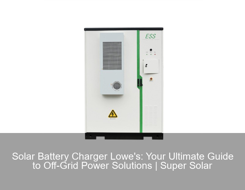 Lowe's Solar Program Solar Battery Charger Lowe's: Your Ultimate Guide to Off-Grid Power ...